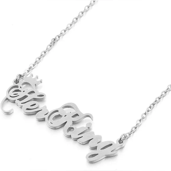 🌼3/$13🌼BUNDLE DEAL! Custom “Her King” Name 18K Plated Necklace - Picture 1 of 7